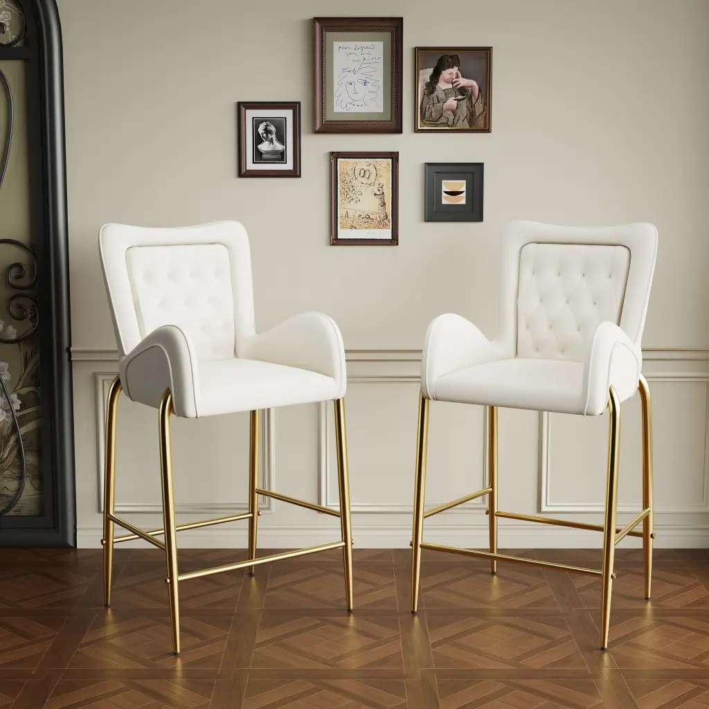 28.75 Inch Counter Height Bar Stools Set 2 Bar Height Arm Chairs nh-vivalux
