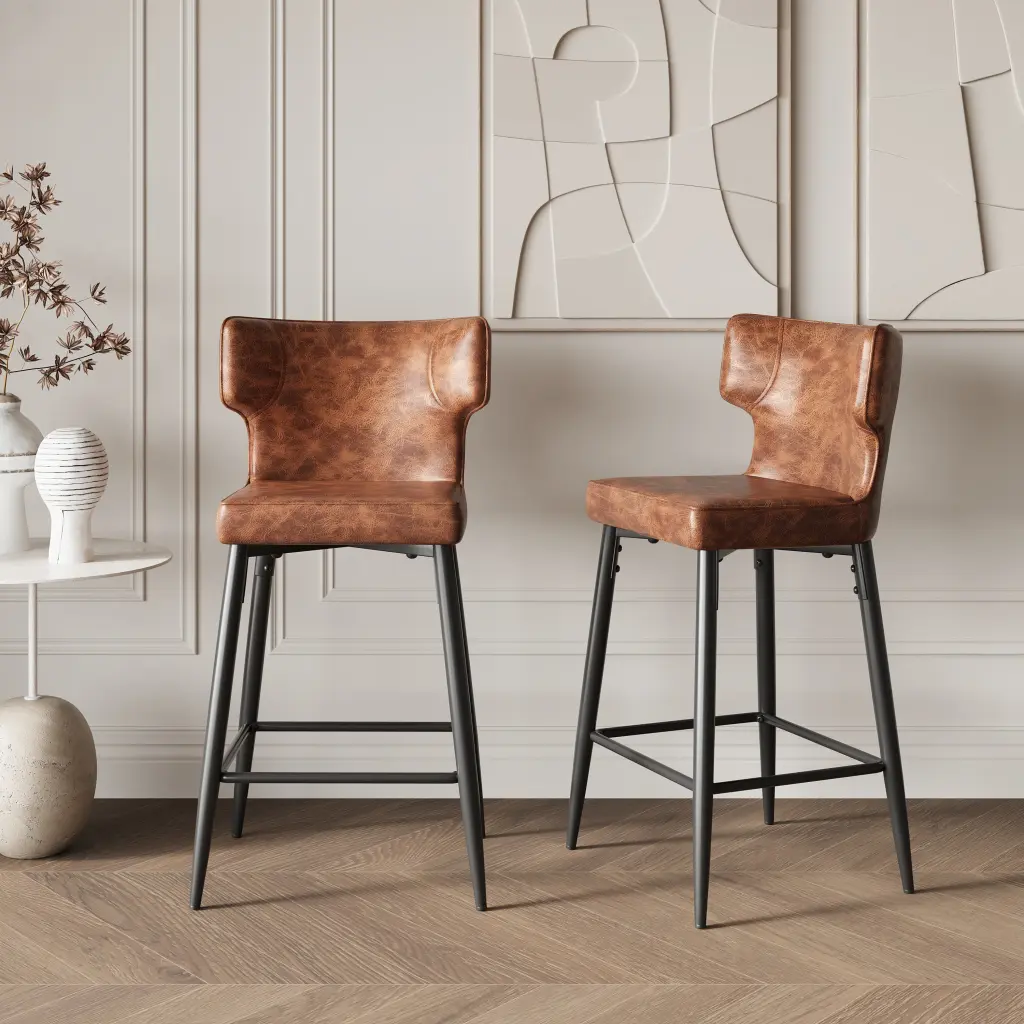 28 Inch Counter Height Bar Stools Set 2 Modern Upholstered Chairs nh-vivalux