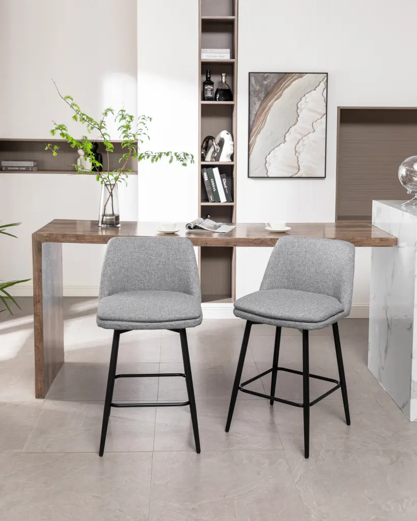 Counter Height Swivel Bar Stools Set 2 360 Swivel Upholstered Stools rnb