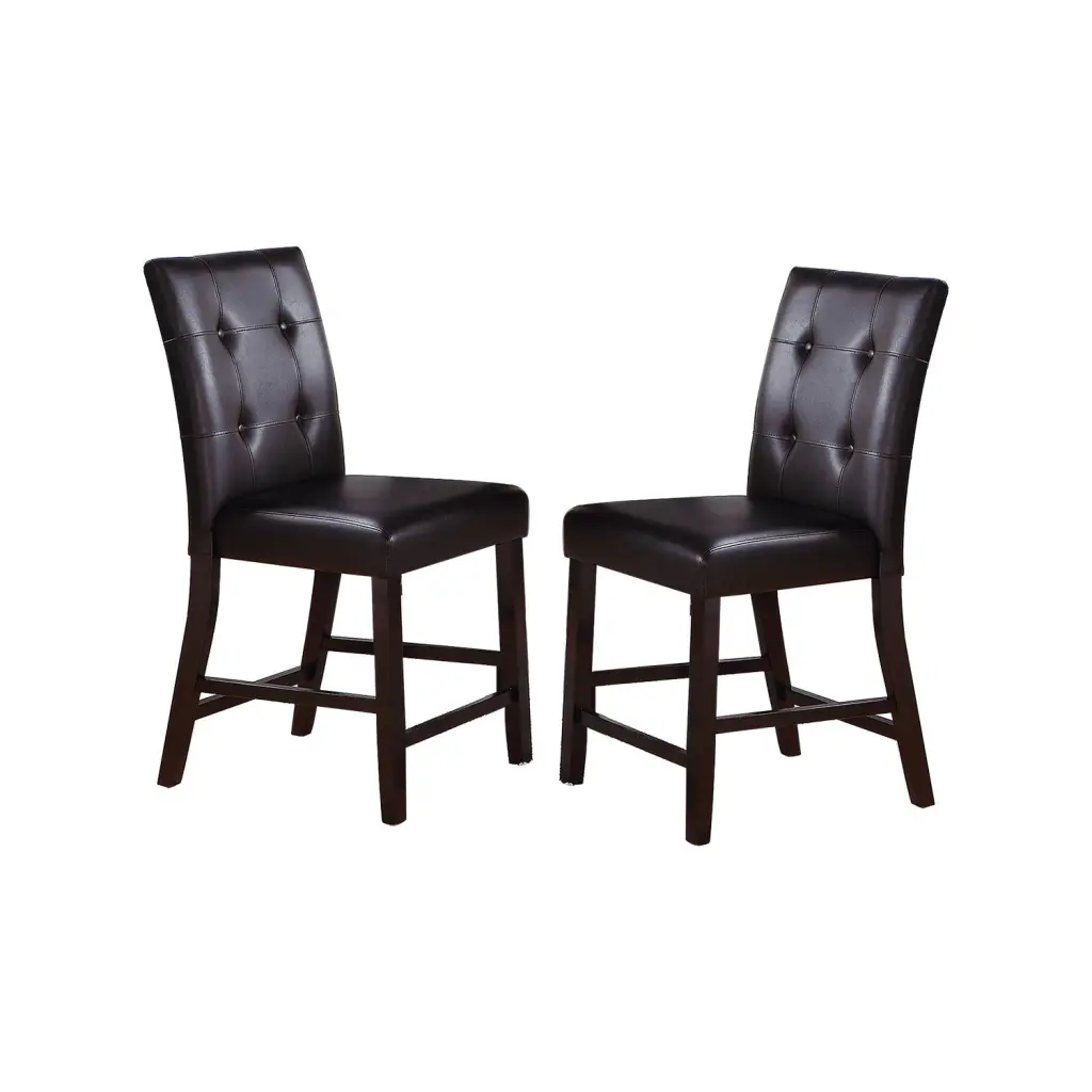 Leroux Upholstered Counter Height Chairs Espresso Finish Set 2 simple relax