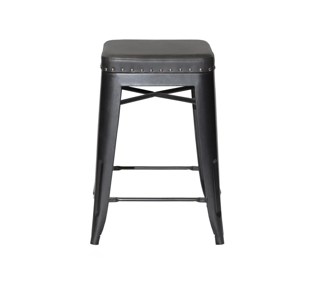 Hank Counter Stool Set 2 Dark Gray Timber Kitchen Bar Stools steve silver furniture