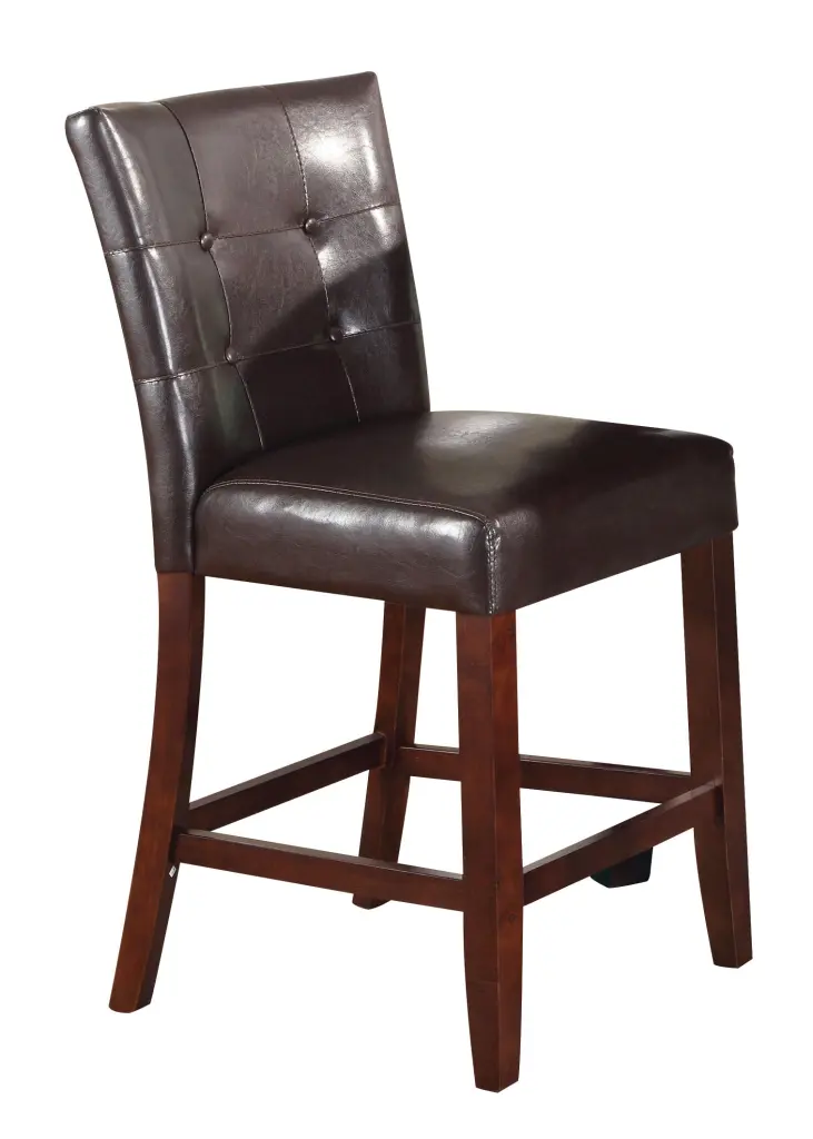 Britney Counter Height Chair Set 2 Espresso PU Synthetic Timber Bar Stools urban nest