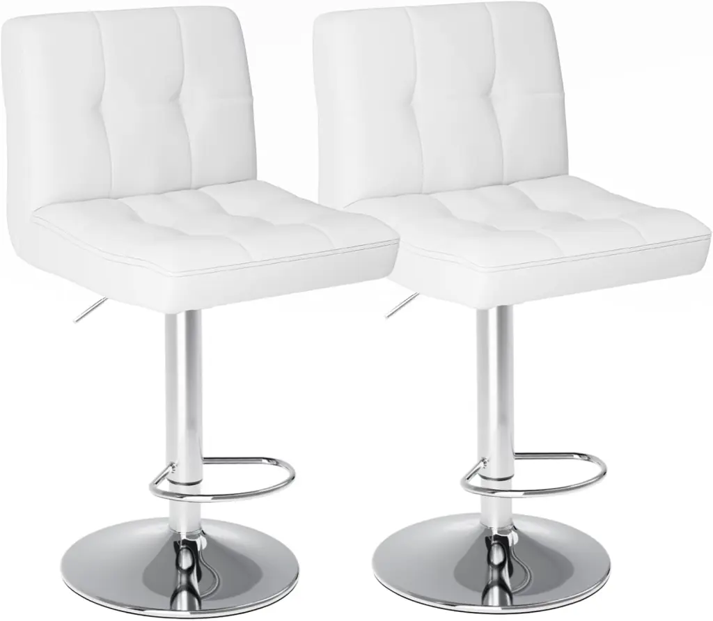 Armless Hydraulic Kitchen Bar Stools Set 2 Counter Height Stools w1134dhs