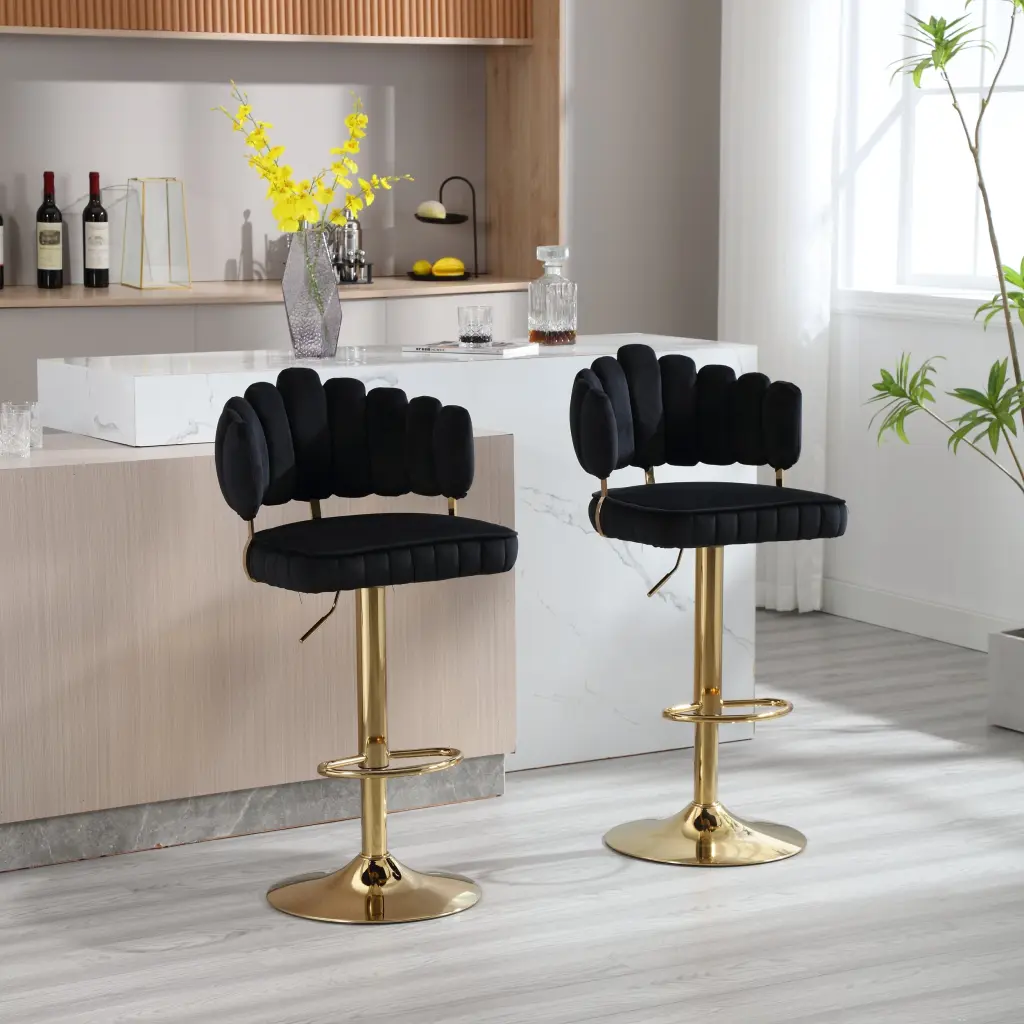 Coolmore Swivel Bar Stools Set 2 - Customizable Counter Height Chairs w1539 coolmore