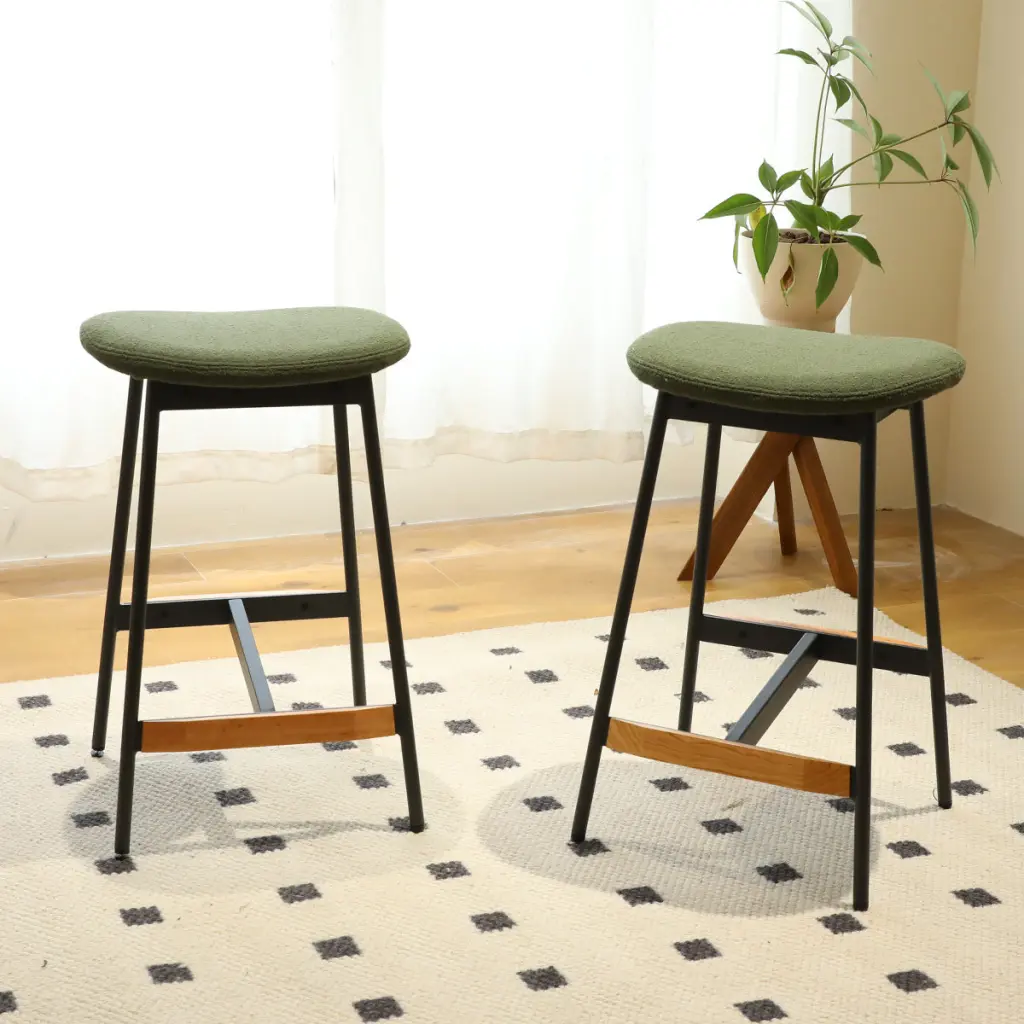 Modern Set 2 Bar Stools Cozy & Chic Counter Height Bar Stools Kitchen Island w2105