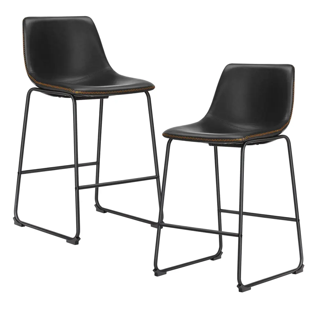 26 Inch Counter Height Bar Stools Set 2 Hide Barstools Kitchen w2201