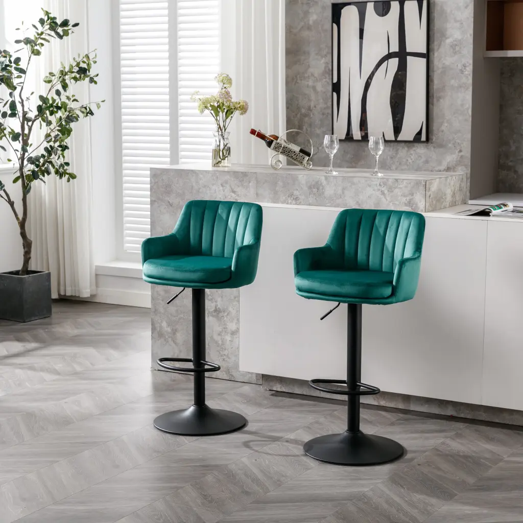 Bar Stools Set 2 Customizable Barstools Back and Footrest Counter Height weehaa furniture