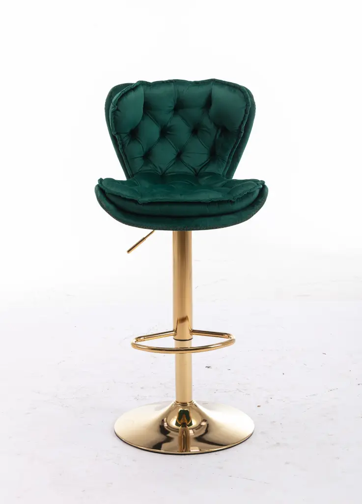 Set 2 Bar Stools Chrome Footrest And Swivel Height Adjustable Base weehaa furniture