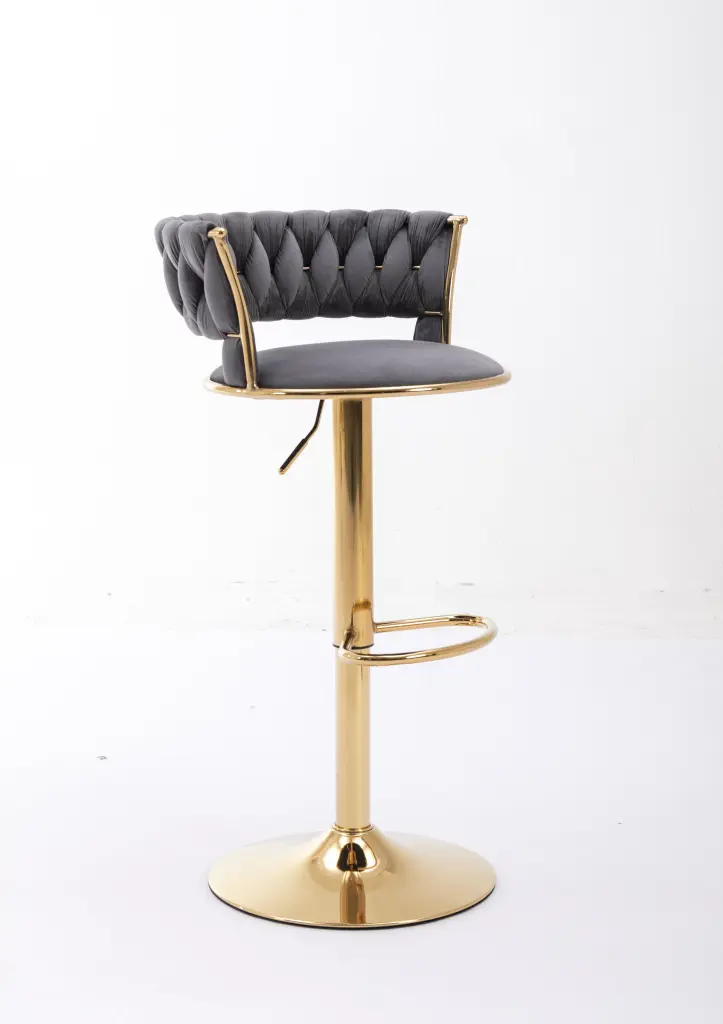 Set 2 Swivel Bar Stools Chrome Footrest and Height Adjustable Base weehaa furniture