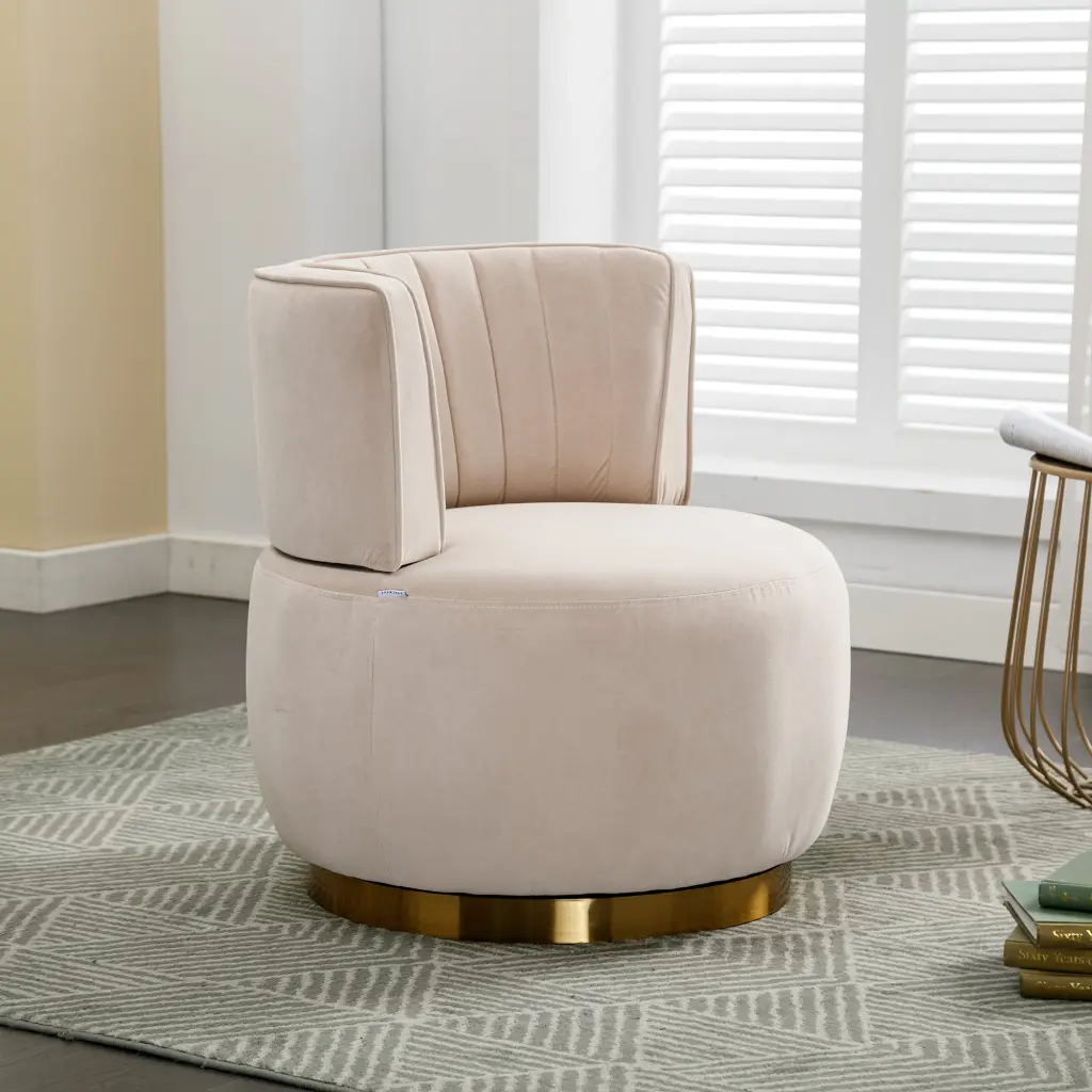 Coolmore 360 Degree Swivel Cuddle Barrel Accent Chair Round Arm Modern Lounge Chair coolmore w-395
