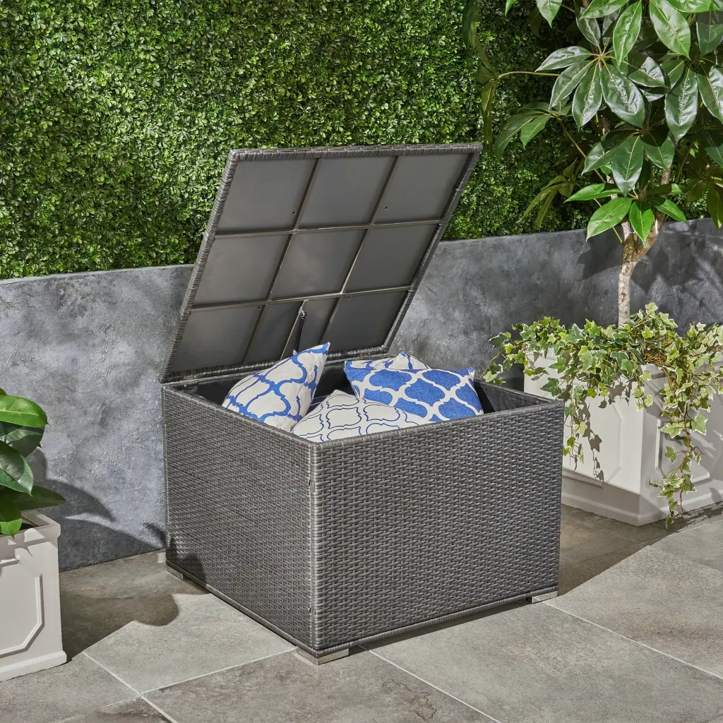 Santa Rosa Storage Grey Rattan Basket Organizer nh-gardenpara
