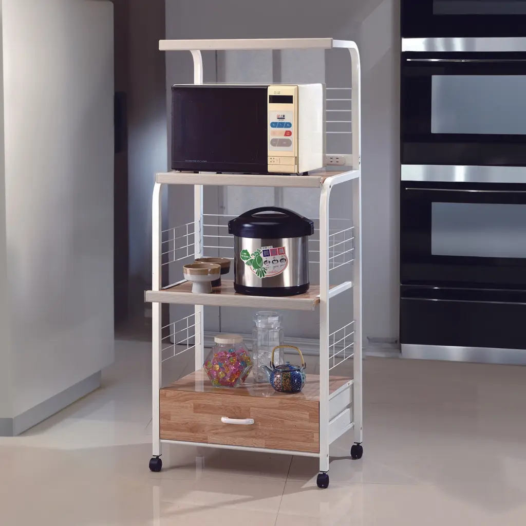 White Kitchen Shopping Basket Open Shelves and Metallic Frame kanepe