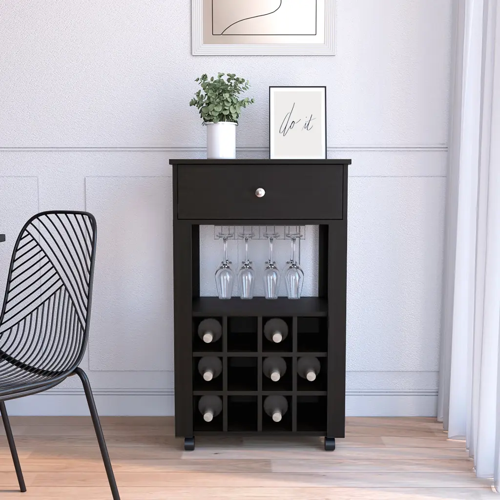 39 H Black Bar Coffee Shopping Basket Kitchen or Living Room Cabinet Storage rta mubles colombia