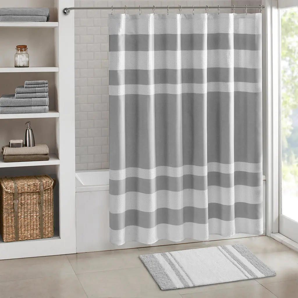Reversible Bath Rug Grey Cotton Non-Slip Bath Mat jla