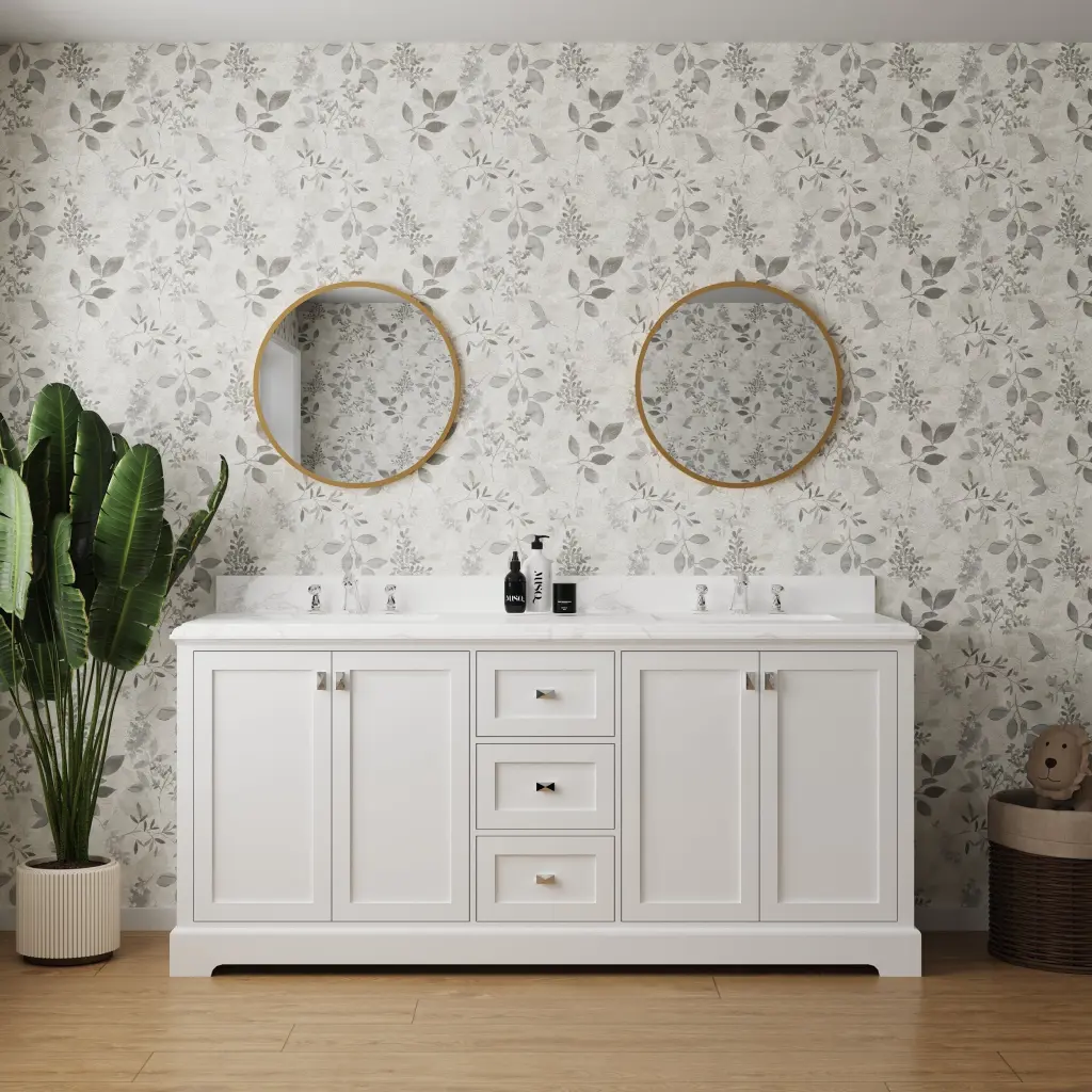 Vanity Sink Bundle Featuring Marble Countertop - Bathroom Sink Cabinet Modern Design bathin