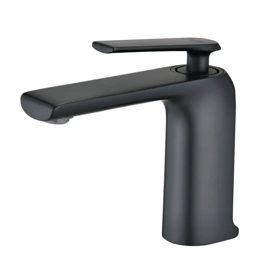 Matte Black Single Hole Bathroom Faucet Copper Alloy Finish w1059 dilusso