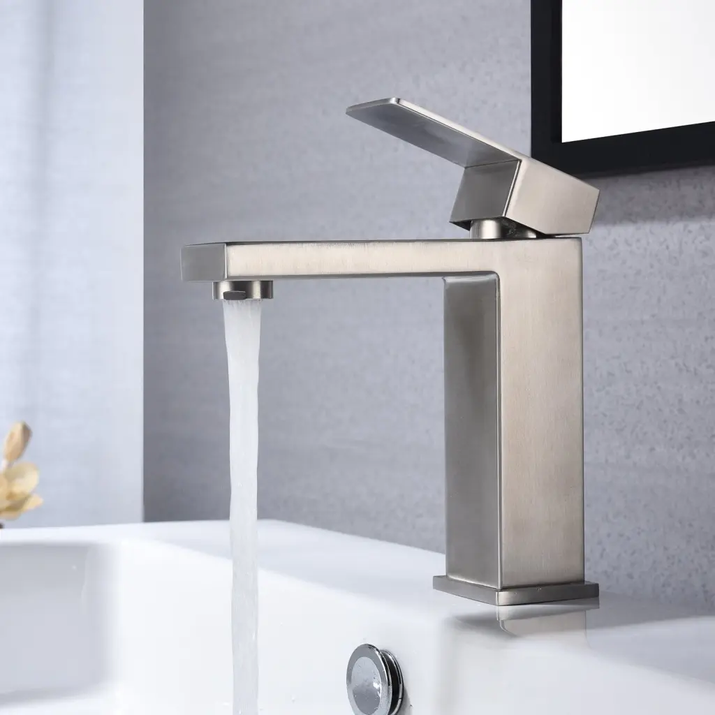Waterfall Spout Bathroom Faucet Single Handle Bathroom Vanity Sink Faucet w928 dongtu group