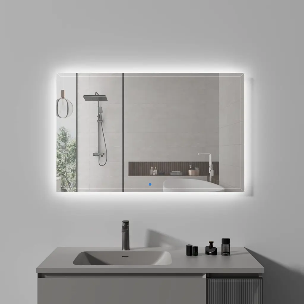 55X30 Inch Led Bathroom Mirror 8000K Vanity Mirror Lights Ip54 bathininc