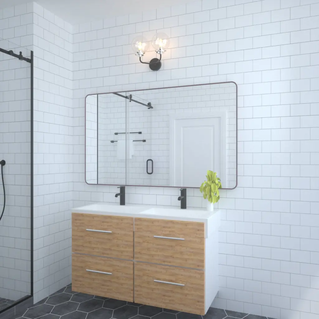 60x36 Inch Light Metal Framed Rounded Rectangle Bathroom Wall Mirror Oil Rubbed Finish foca us