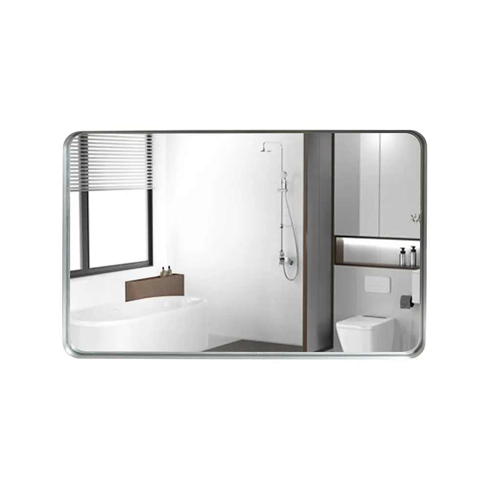 40X30Inch Silver Rounded Corner Rectangle Bathroom Mirror rnb