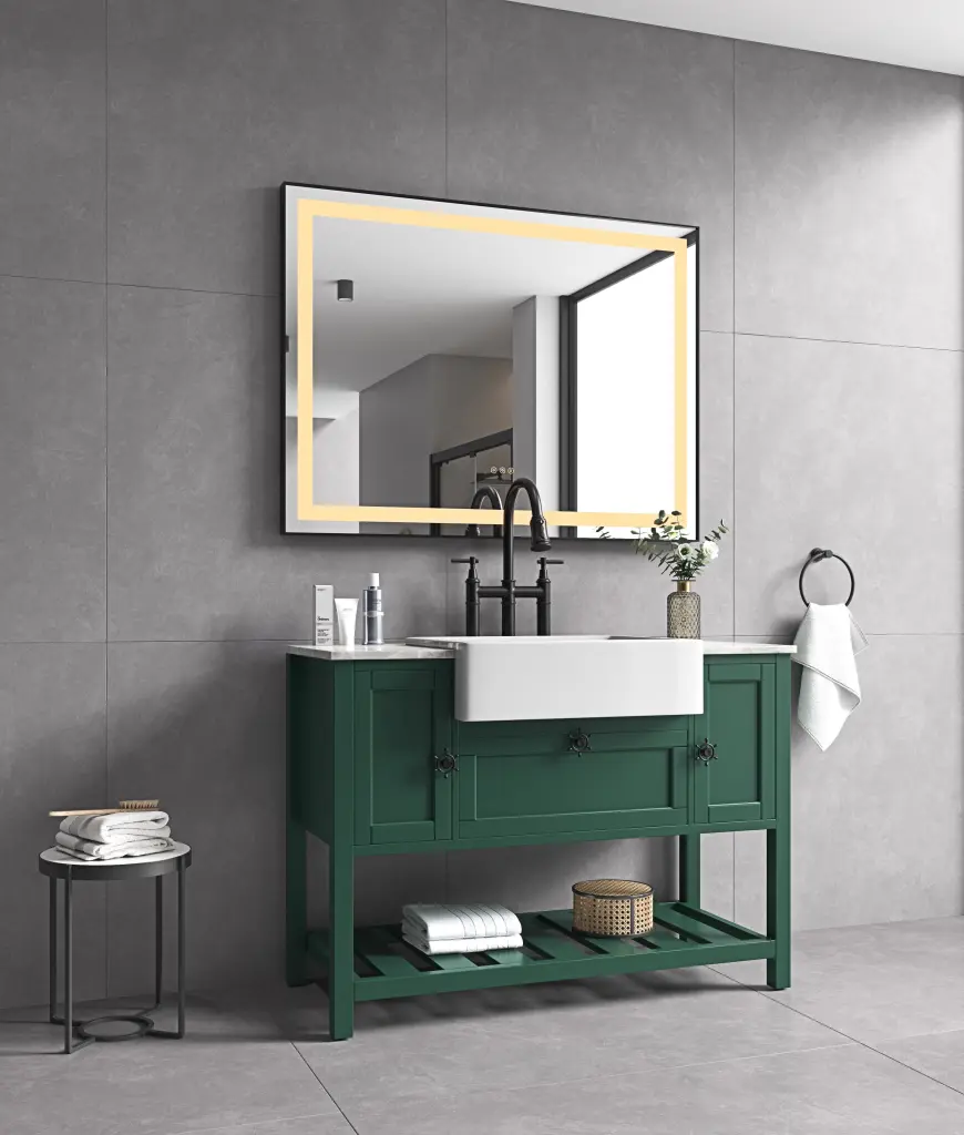 48x36 LED Lighted Bathroom Mirror Wall Mounted Anti Fog High Lumen rnb