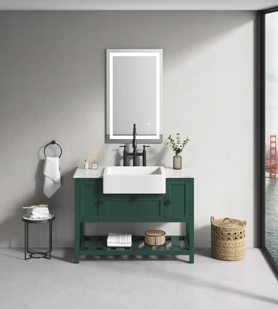 LED Bathroom Mirror 40x24 Inches Front and Backlight Large Dimmable w928 dongtu group