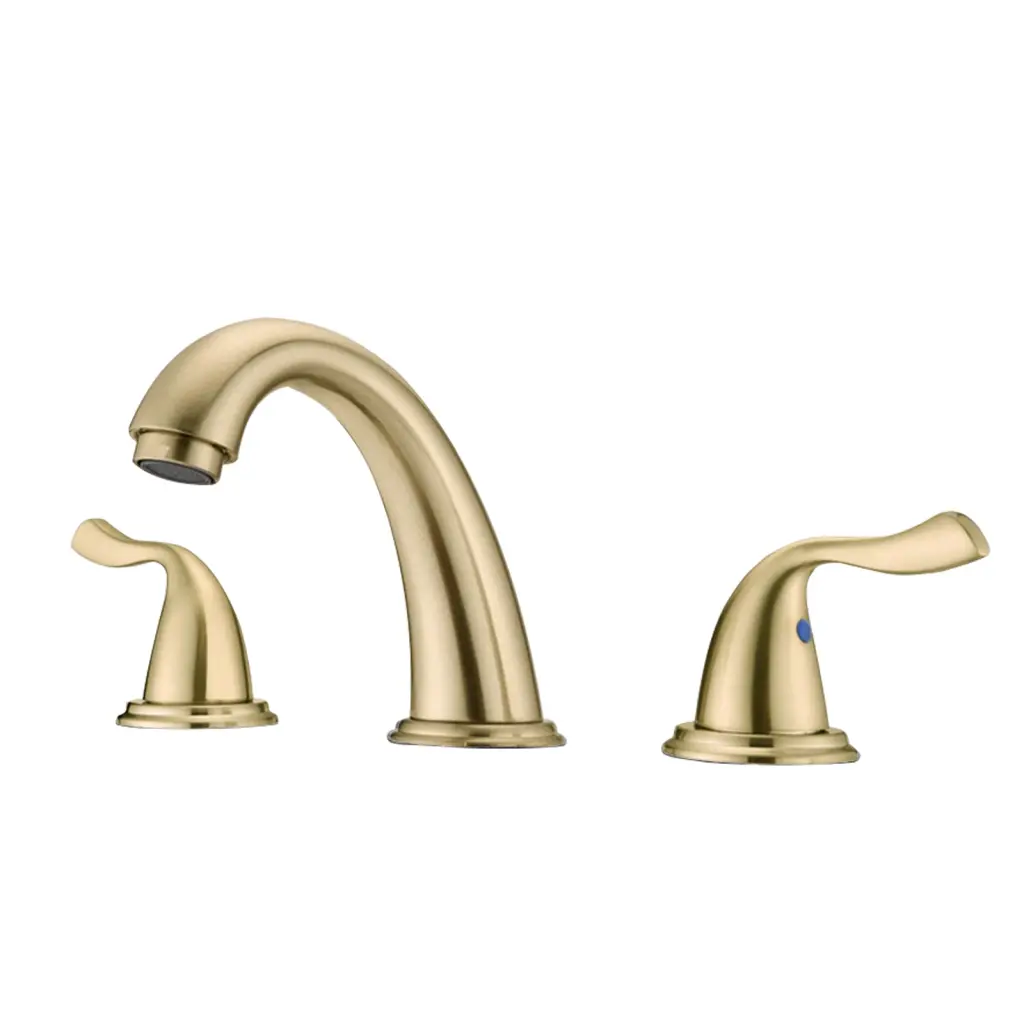 8 Inch 3 Holes 2 Handles Bathroom Sink Faucet Gold Modern Water Tap Vanity mexile