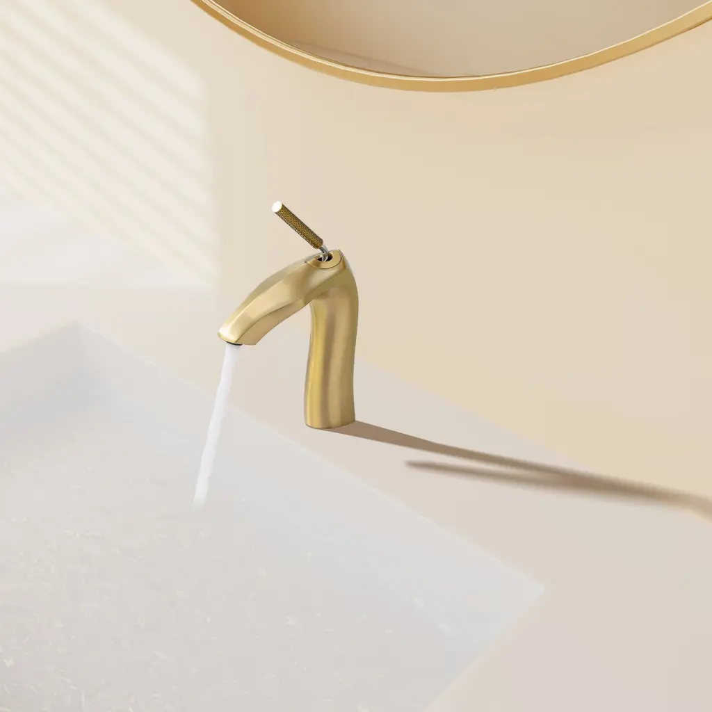 Brushed Precious Metal Single Handle Lavatory Basin Sink Faucet sihua sanitary ware