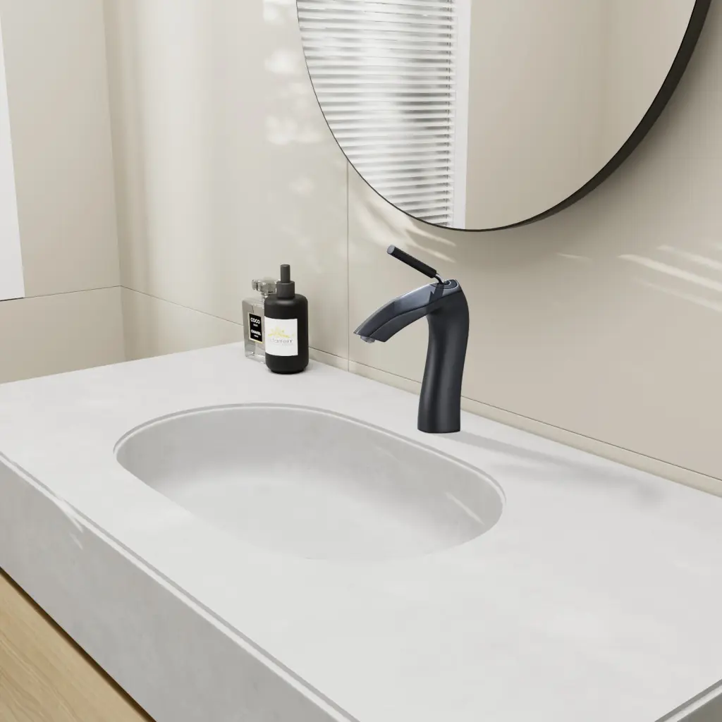 Matte Black Single Handle Lavatory Basin Sink Faucet sihua sanitary ware