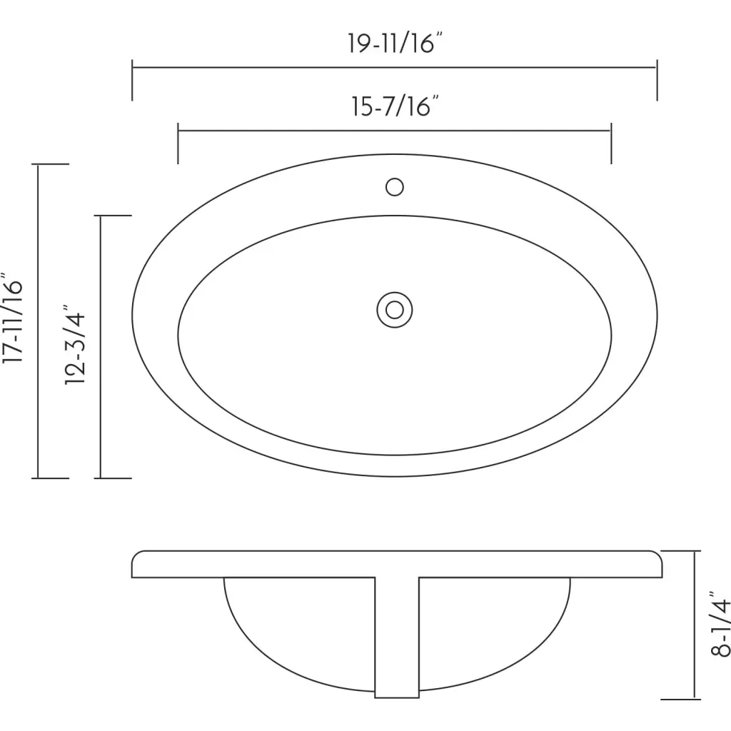 Dax Porcelain Single Bowl Top Mount Bathroom Sink White Porcelain Basin dax home