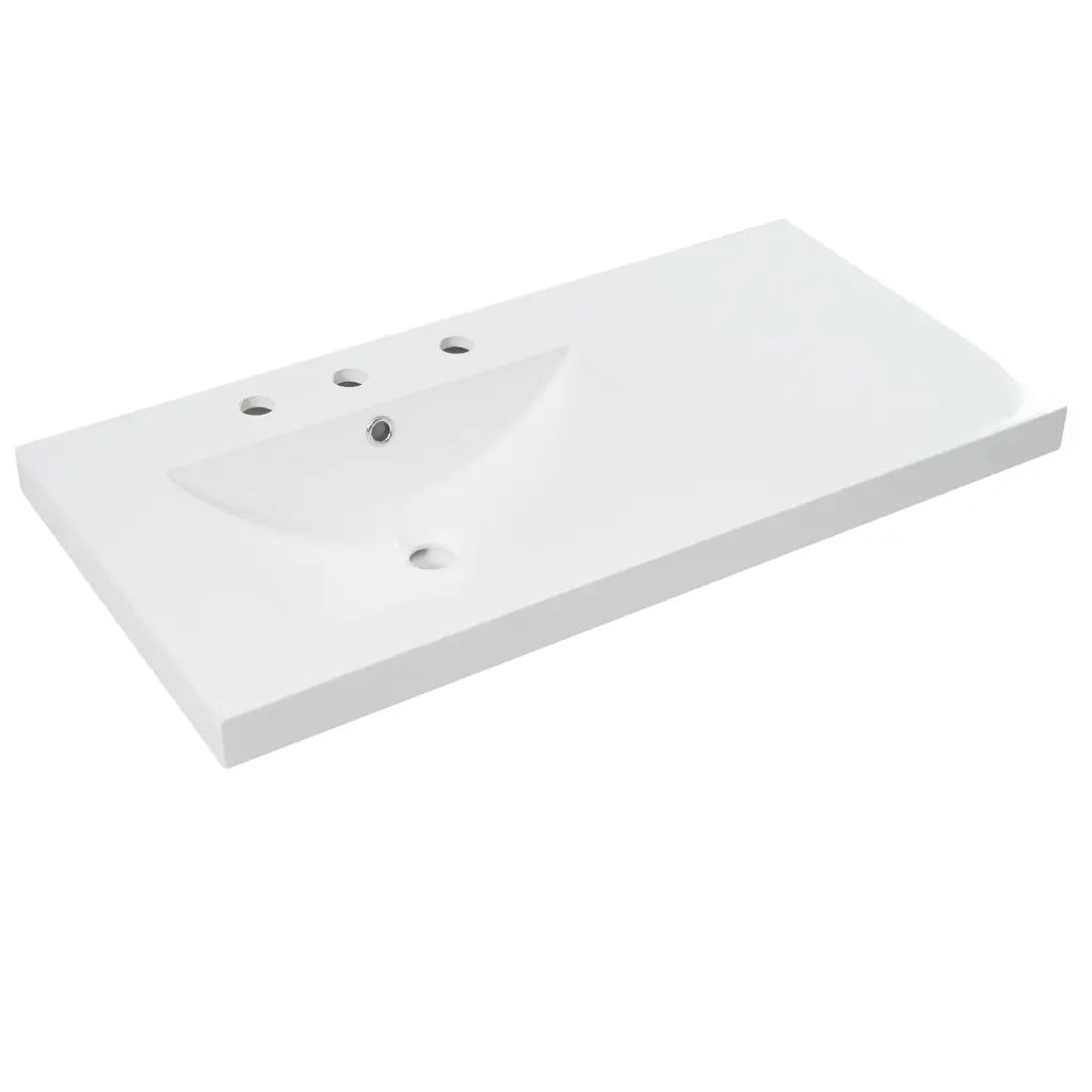36 Inch Resin Sink White Bathroom Vanity Top rnb