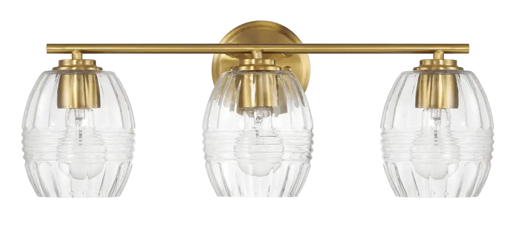 Luster Three Lights Vanity Clear Glass Bathrooms Above Mirror ashcroft furniture