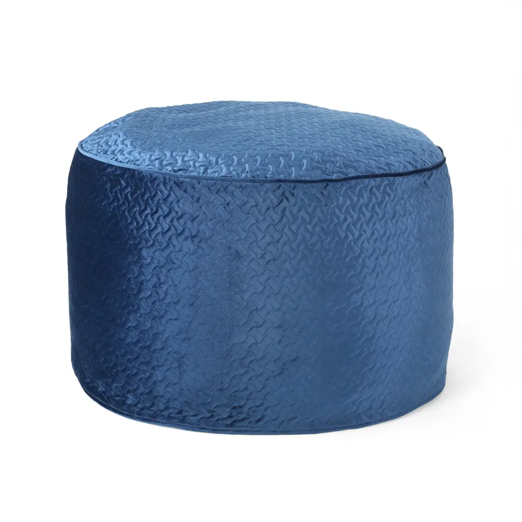 Borroco 4 Foot Short Cylindrical Bean Bag, Navy Blue Navy Blue Velvet bazar