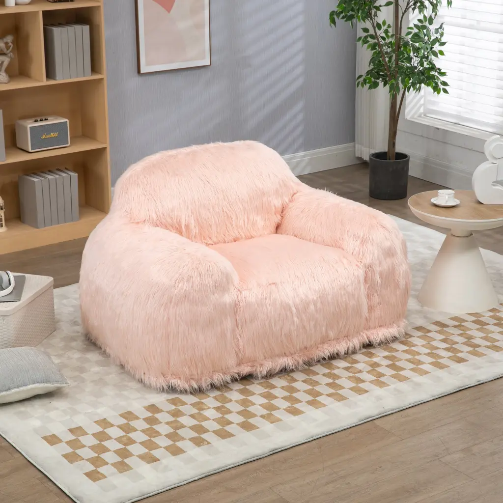 Bean Bag Chair Lazy Long Hair Sofa Bean Bag Chair Adult Teen High Density Foam meigaosofa