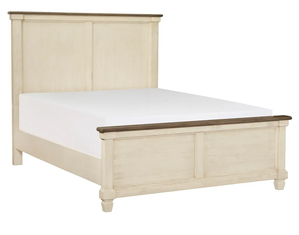2 Tone Finish Transitional Rustic Style Bedroom Queen Bed Frame Home Decor kanepe