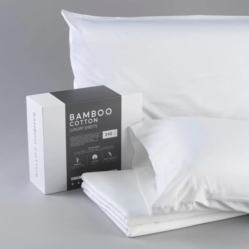 Bamboo Cotton Sheets Soft and Smooth Viscose from Bamboo White Queen motiontrend