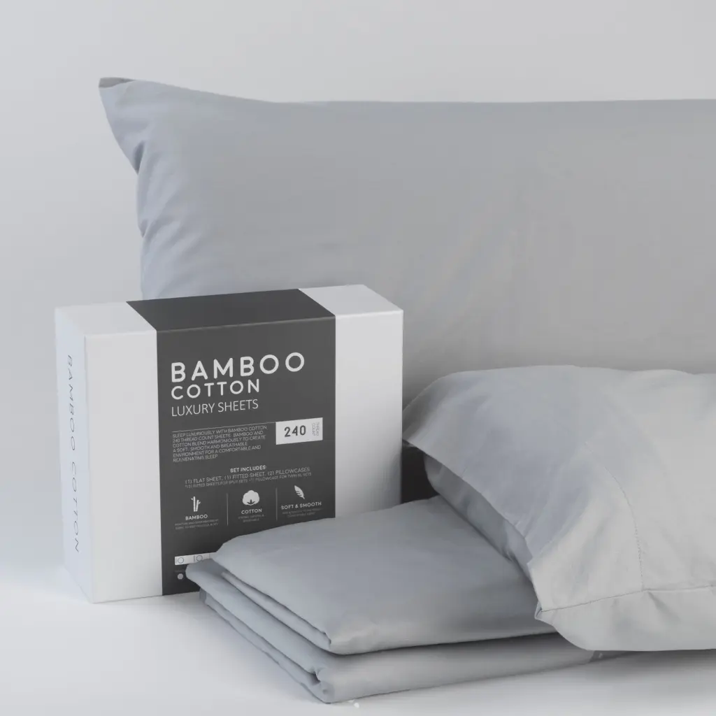 Bamboo Cotton Sheets Soft And Smooth Viscose From Bamboo Light Grey motiontrend