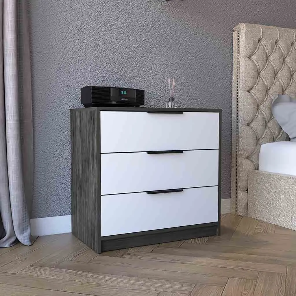 Kaia 3 Drawer Dresser High Quality Smokey Oak White Multicolor Bedroom Furniture rta mubles colombia