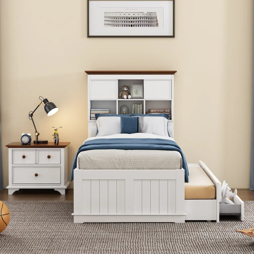 2 Piece Timberen Captain Bedroom Set Twin Bed Trundle and Nightstand bed best