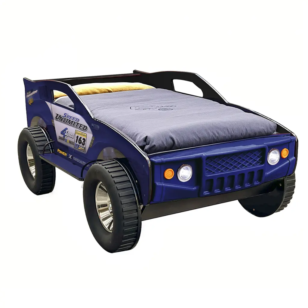 Unlimited Speed Jeep Bed Twin Blue Cars MDF Frame bumpkin-craft.