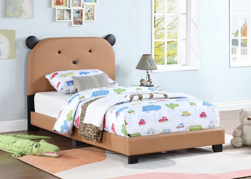 Upholstered Twin Platform Bed Kids Wooden Bed Frame Slats fullbarn e-commerce