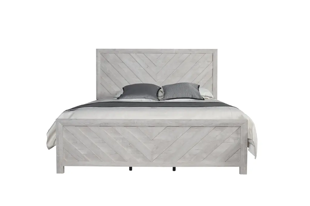 Denver Modern Gray King Bed Wood Frame Box Spring Required galaxy home furnishings
