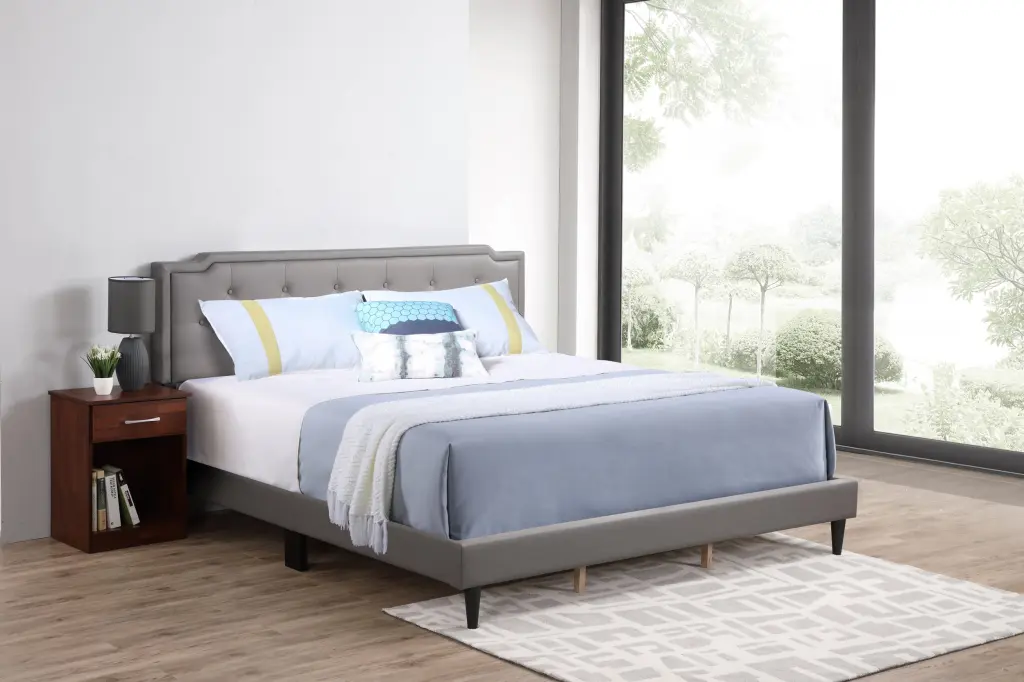 Deb G1112 KB Up King Bed All One Box Light Grey Foam PU Modern Bedrooms glory furniture