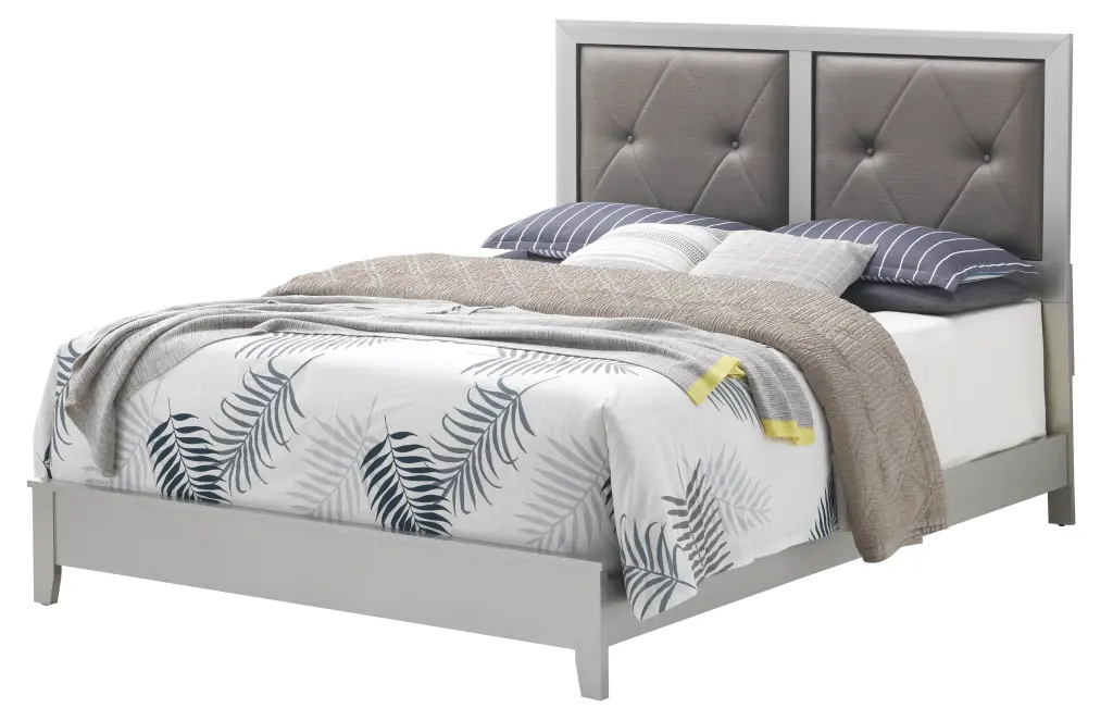 Primo G1333A FB Full Bed Silver Champagne MDF Frame glory furniture