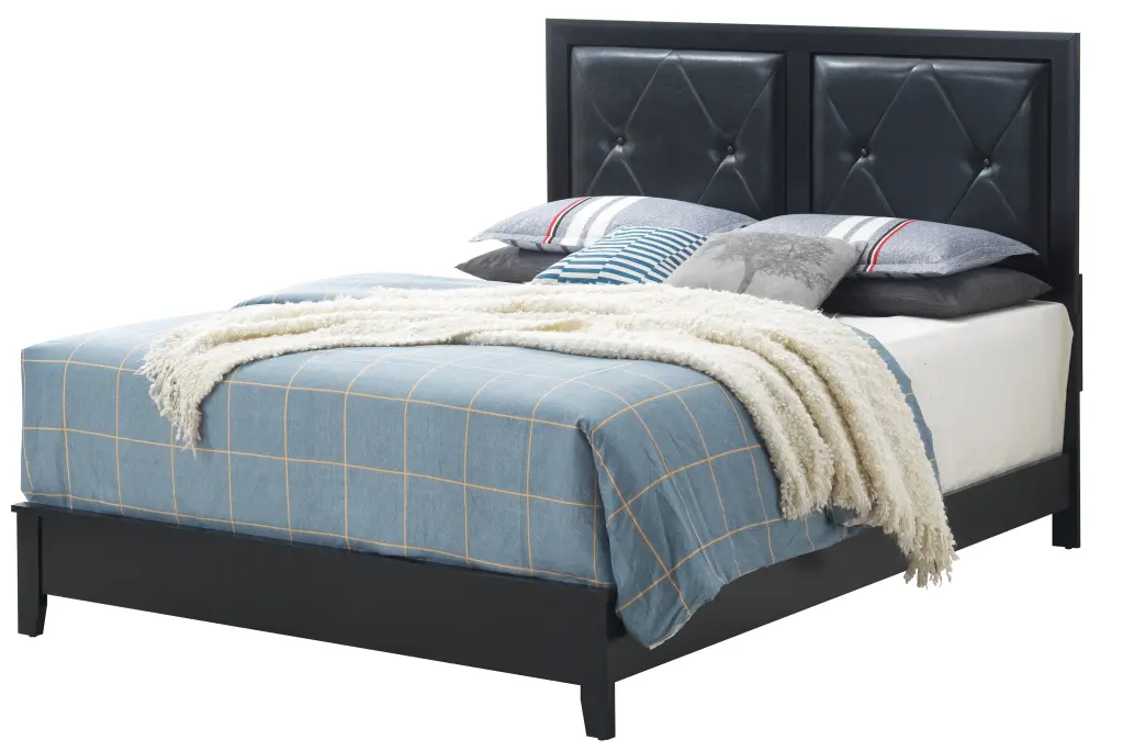 Primo G1336A KB King Bed Black MDF Modern Bedroom glory furniture
