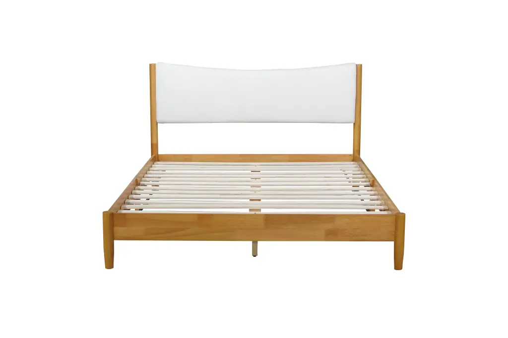 Queen Size Elastomer Timber Bed Teddy Velvet Cushion Upholstered inspirit