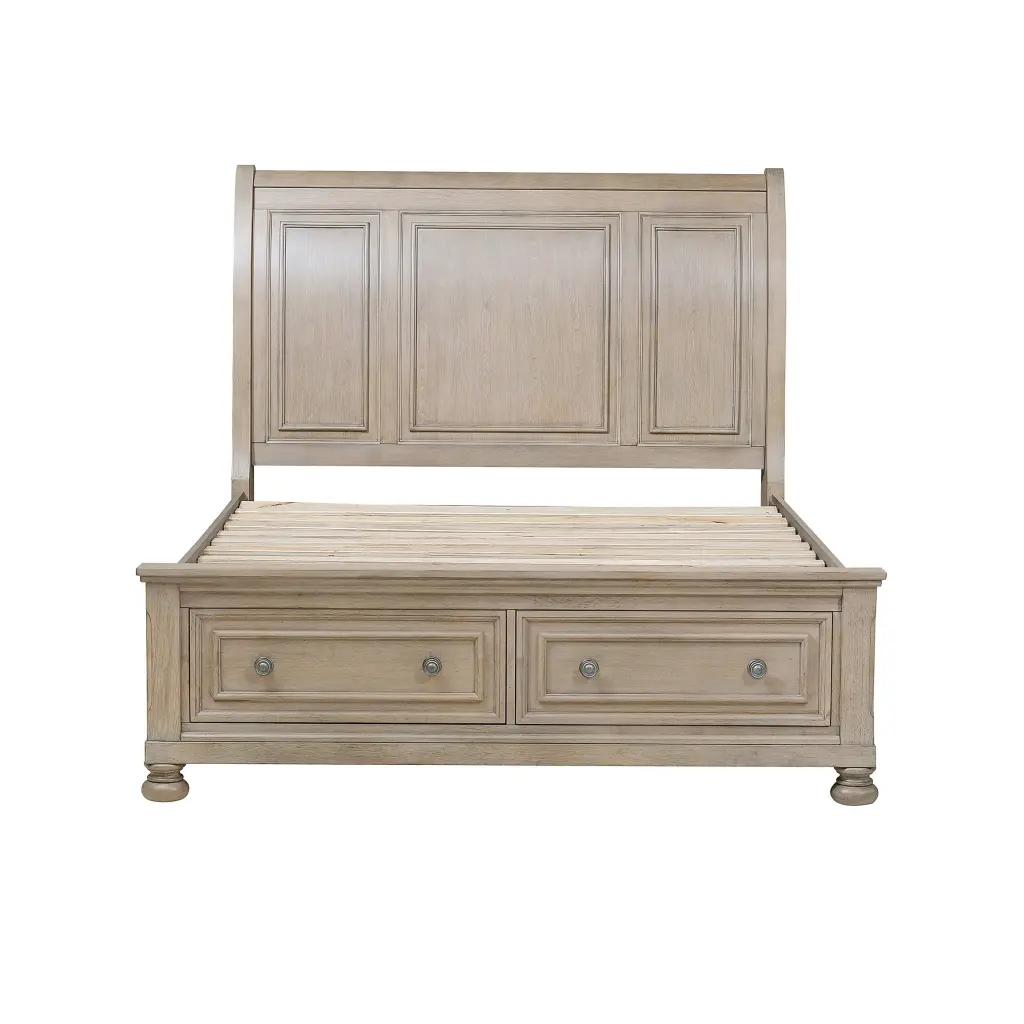 Classic Queen Size Sleigh Bed Footboard and Storage Drawers kanepe