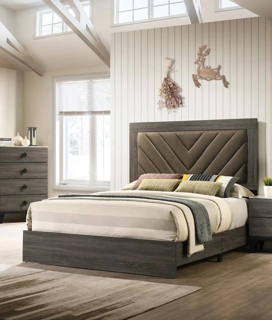 Contemporary 1Pc King Size Upholstered Bed Headboard Bedroom kanepe