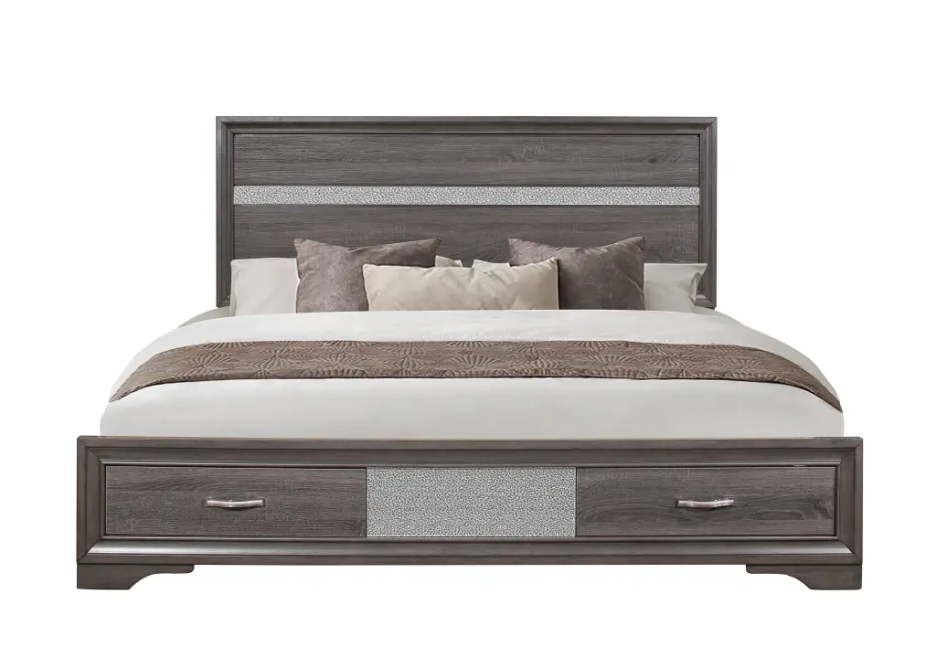 Ryder Sparkle Grey Queen Bed Solid Timber MDF Modern Bedroom luxe modern furniture