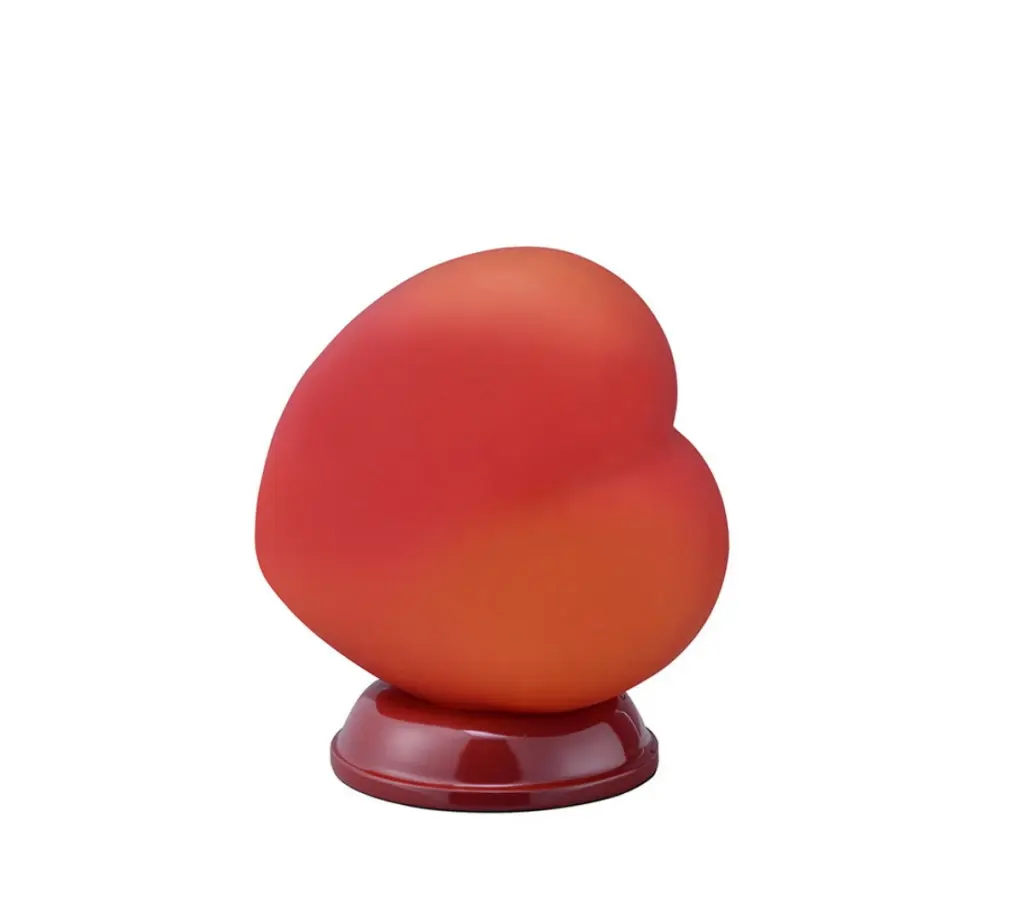 8.4 Inch Tall Table Lamp Red Heart Design - Red Metallic Bedside Lamp california home